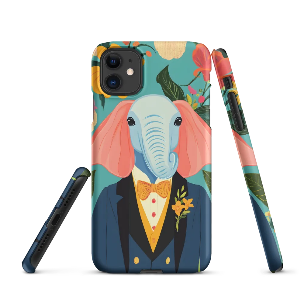 Dapper Elephant in Floral Tailcoat