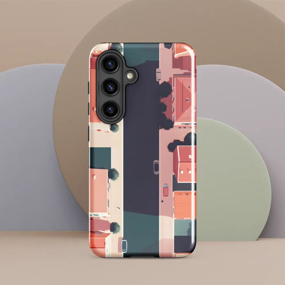 Aerial Serenity: The Tranquil Urban Landscape | Phone Case |  S24 | Tough Case | Glossy