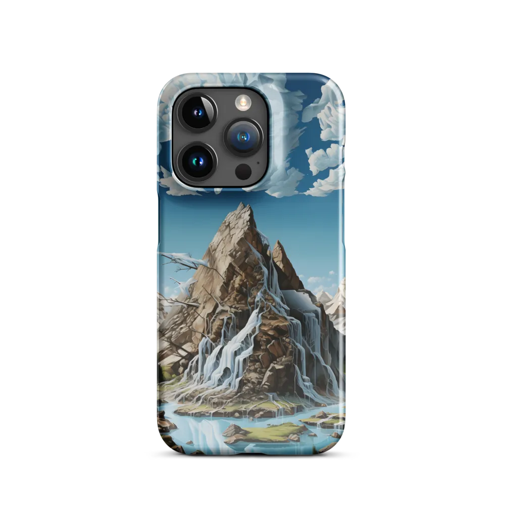 Majestic Cascade: A Mountain Masterpiece | Phone Case |  15 Pro | Snap Case | Glossy