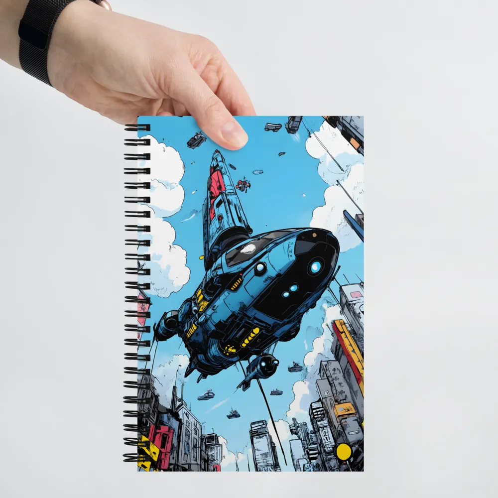 Skyward: A Journey Through the Futuristic City | Spiral Notebook