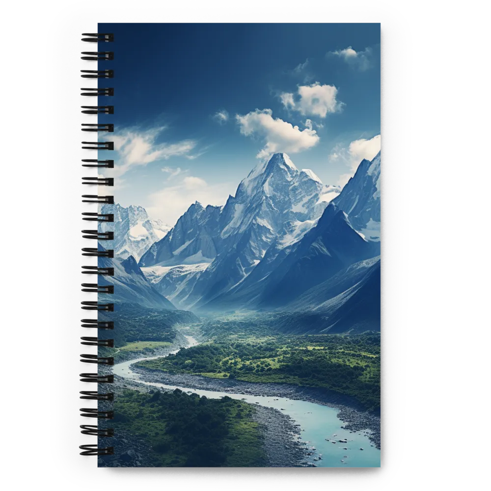 Majestic Serenity: A Landscape of Mountains and Rivers | Spiral Notebook