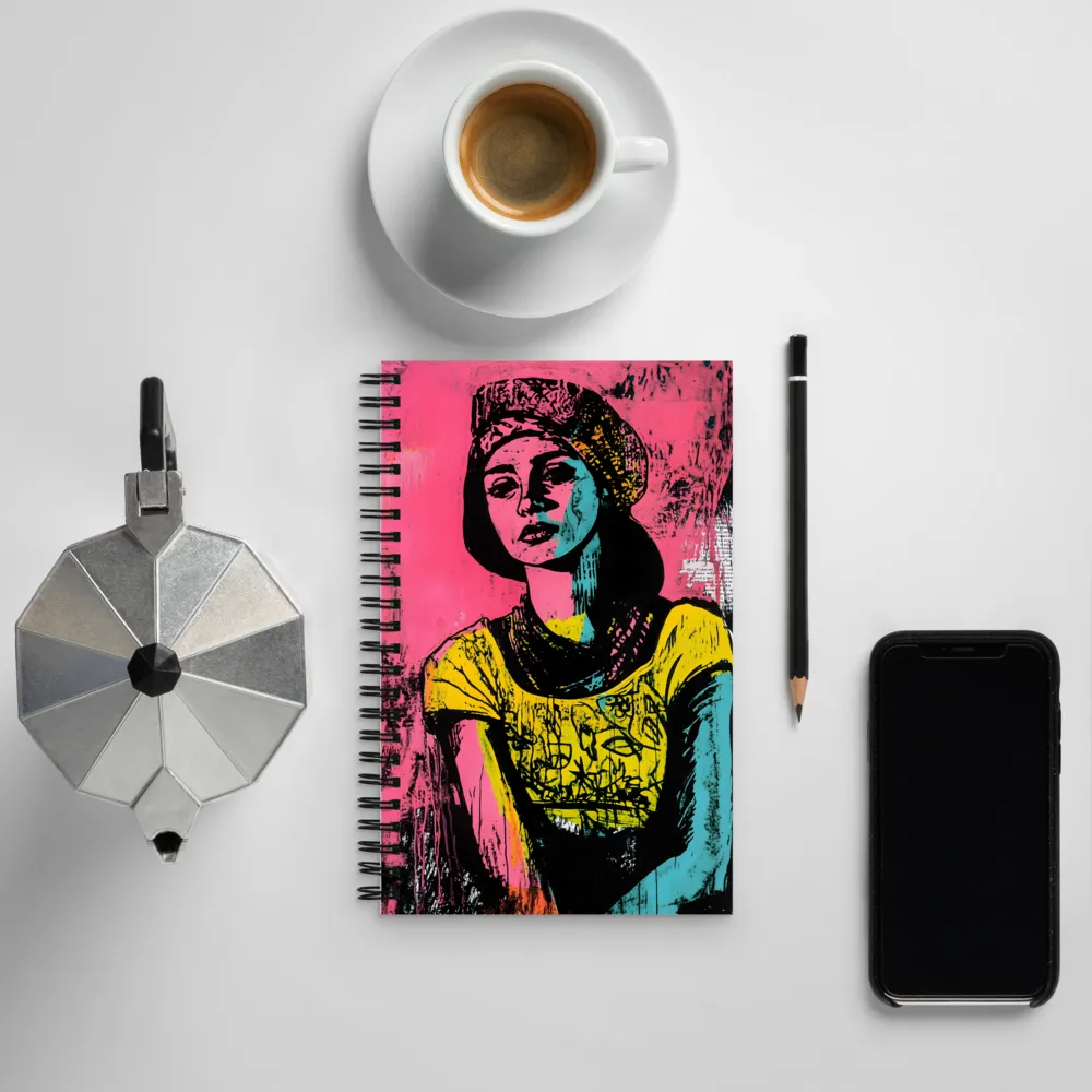 Urban Elegance: A Graffiti Portrait | Spiral Notebook