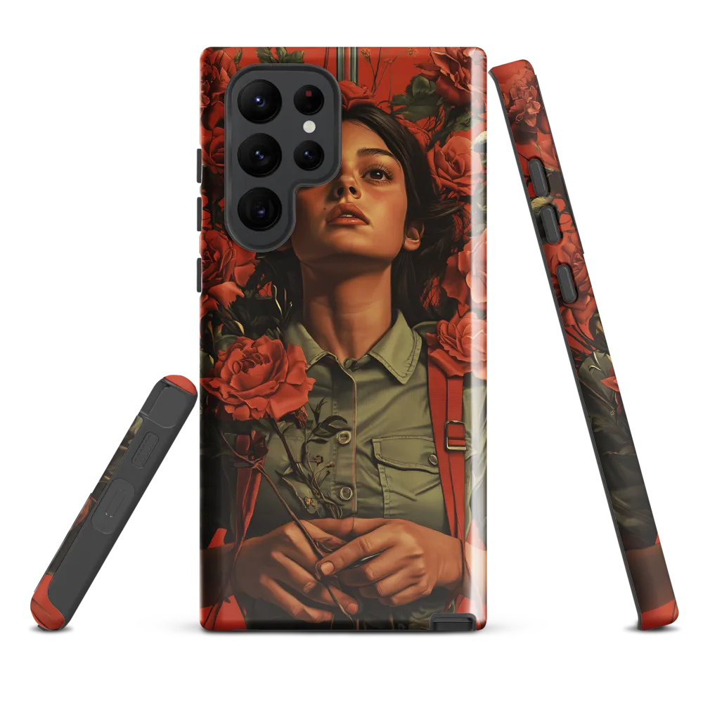 Harmony and Strength: A Portrait Among Roses