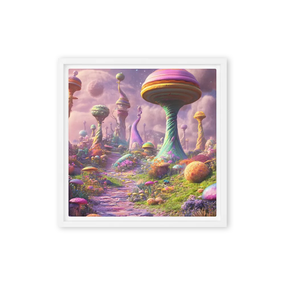 Whimsical Worlds: A Journey Through Fantasy | Canvas with White Frame | 12″×12″