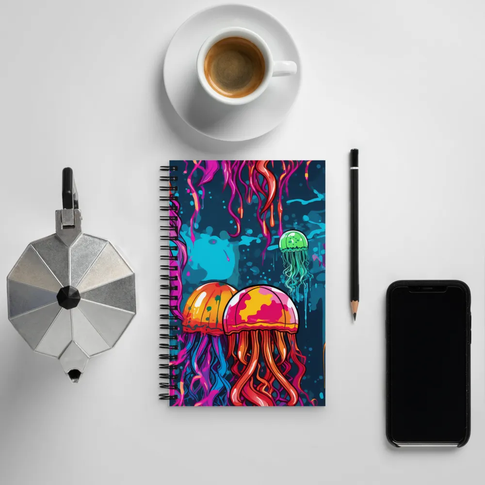 Underwater Symphony of Jellyfish | Spiral Notebook