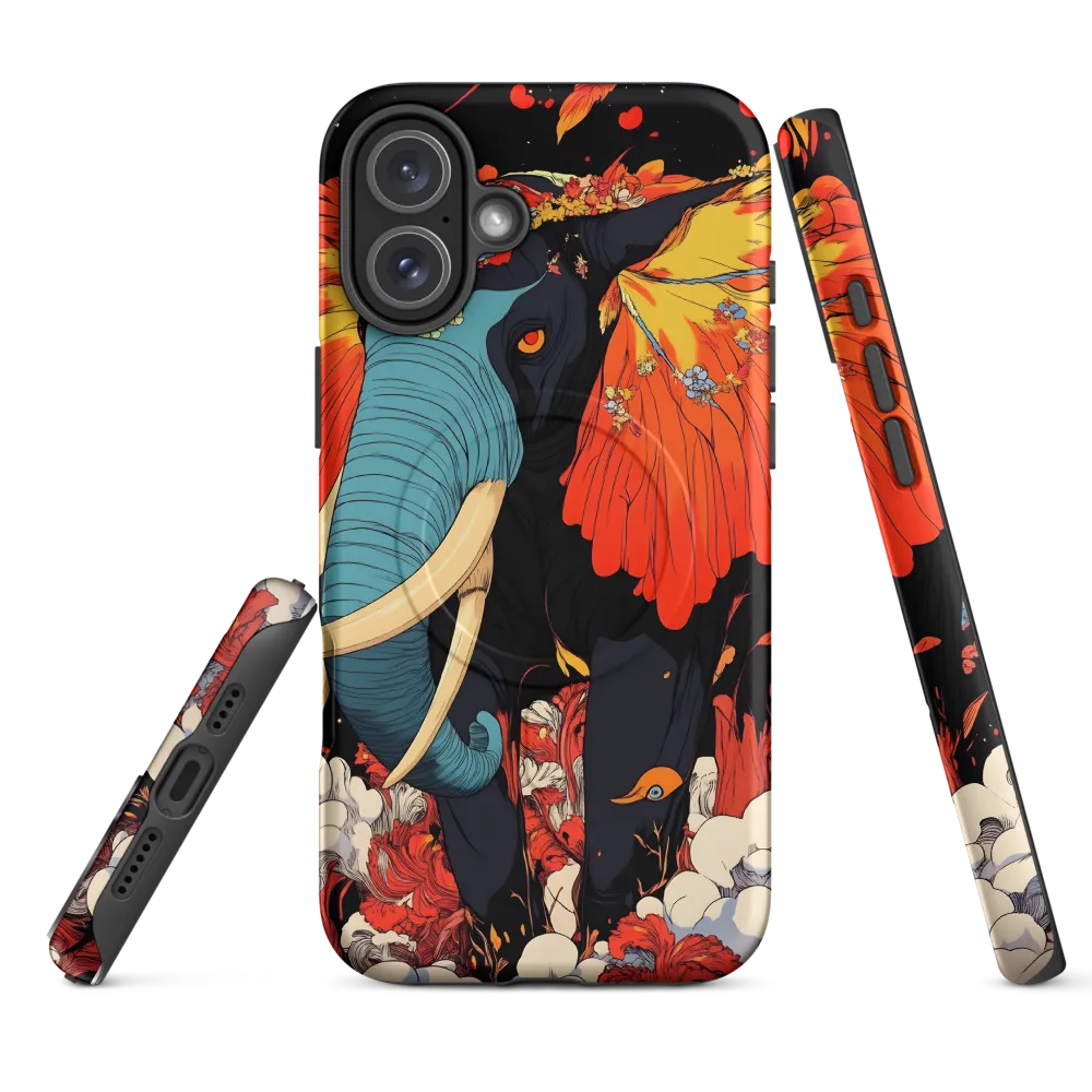 Majesty of the Floral Elephant | Phone Case |  16 Plus | MagSafe® Tough Case | Matte
