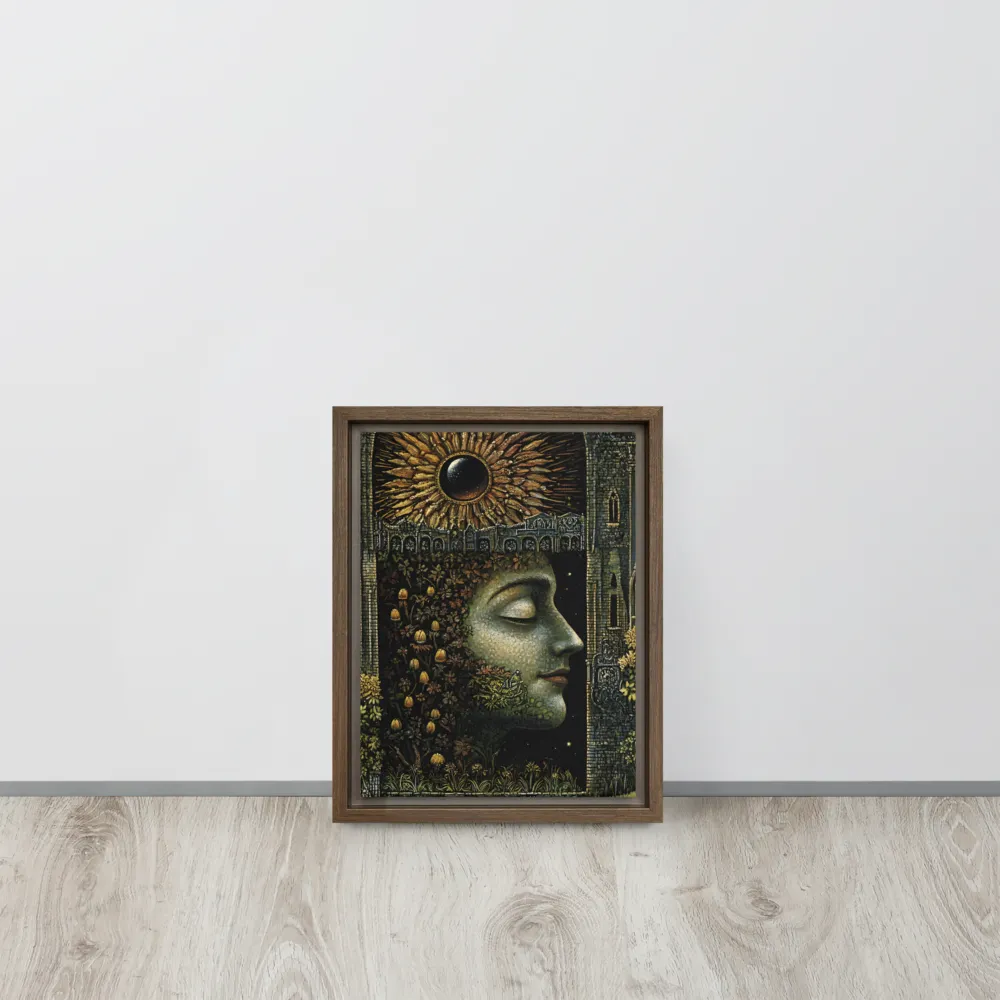 Nature’s Embrace: The Infinite Connection | Canvas with Brown Frame | 9″×12″