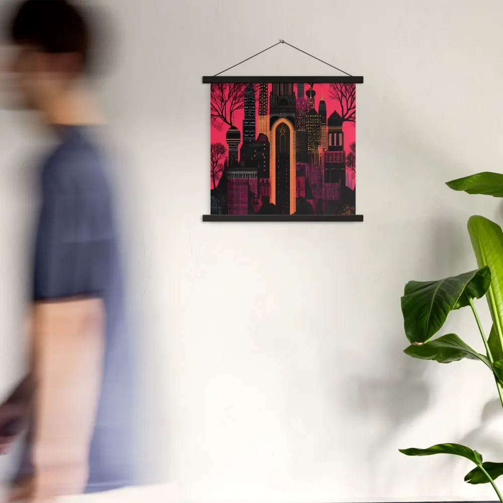 Urban Reverie | Poster With Black Wood Hanger | 18″×18″