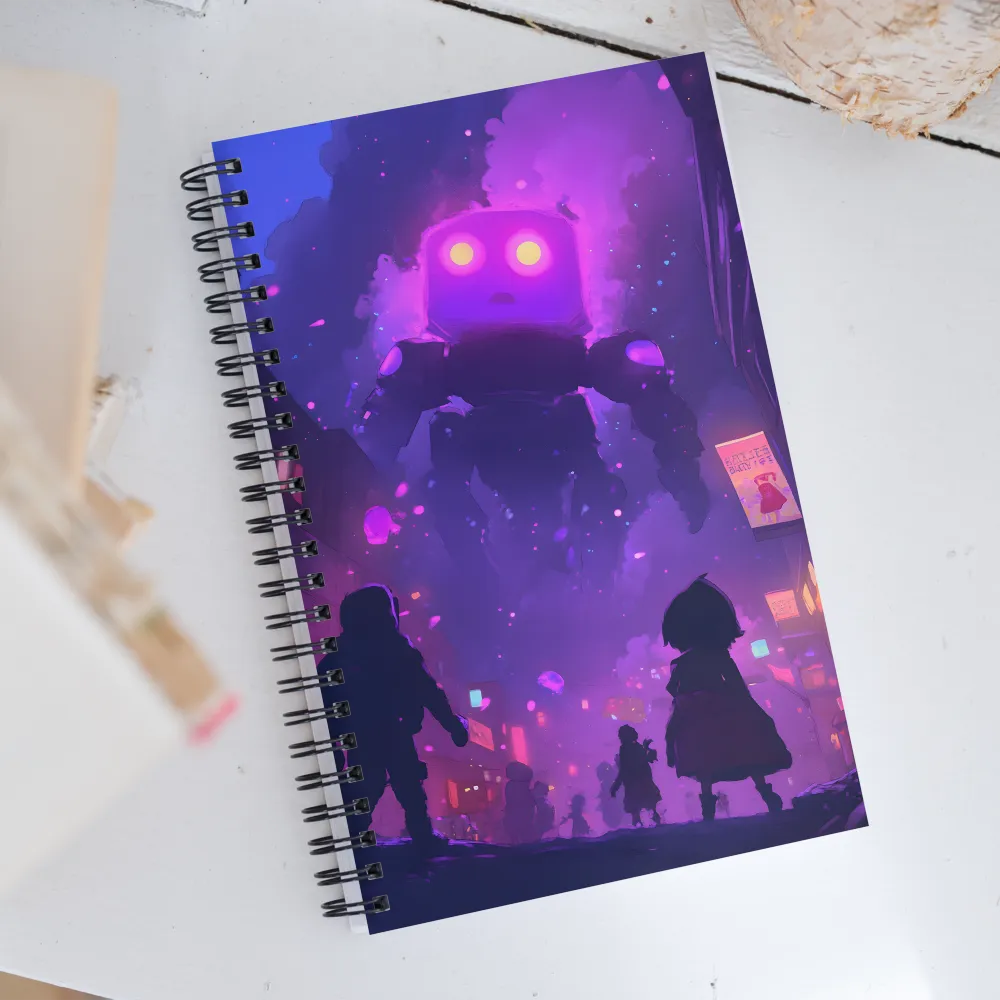 Awakening of the Neon Guardian | Spiral Notebook