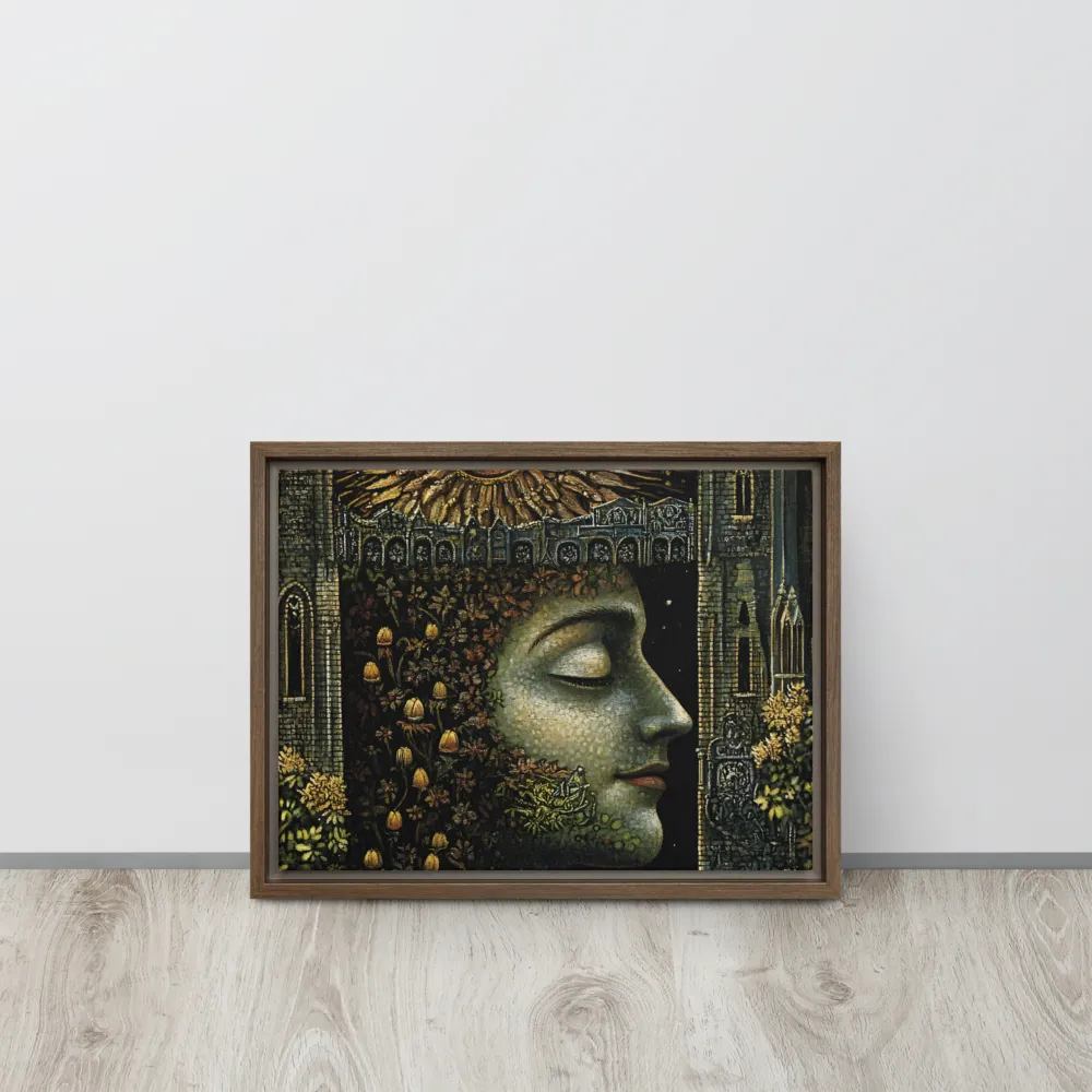 Nature’s Embrace: The Infinite Connection | Canvas with Brown Frame | 12″×16″