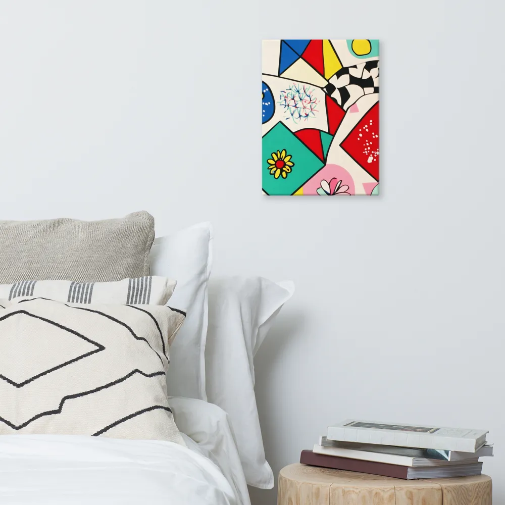 Joyful Geometry: A Playful Dance of Shapes and Colors | Canvas | 12″×16″