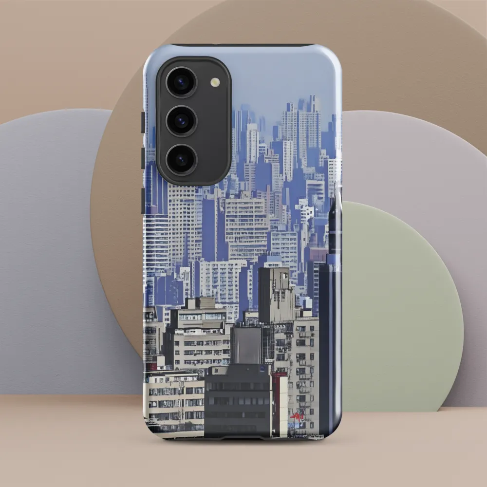 Urban Symphony: A Cityscape in Blues and Grays