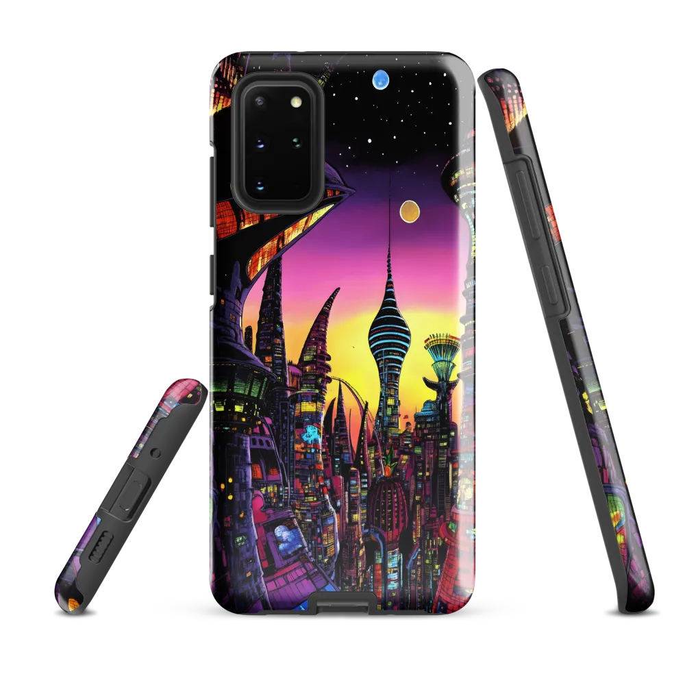 Futuristic Cityscape at Dusk | Phone Case |  S20 Plus | Tough Case | Glossy