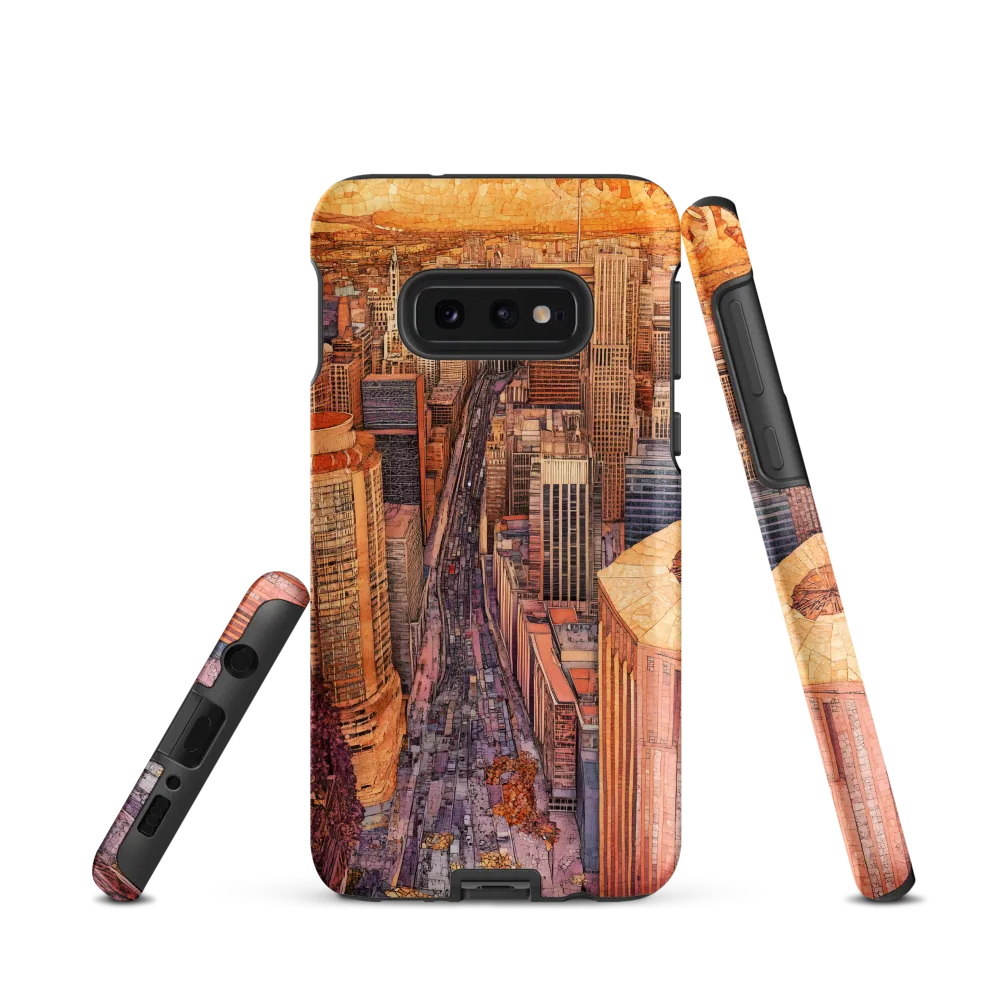 Mosaic Cityscape at Dusk
