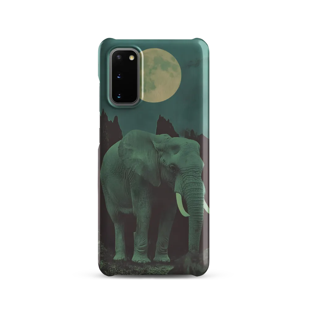 Ethereal Presence: Elephant Under a Full Moon | Phone Case |  S20 | Snap Case | Matte