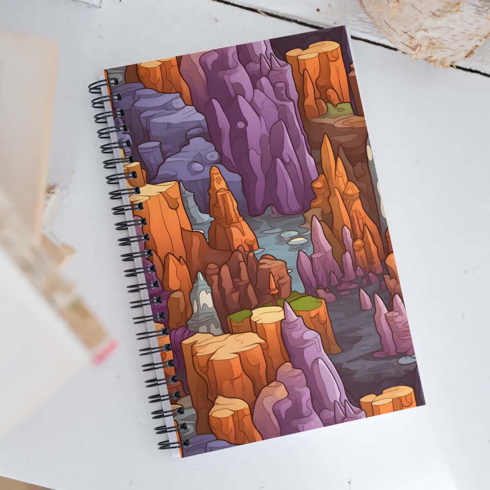 Vibrant Rockscape: A Digital Odyssey | Spiral Notebook