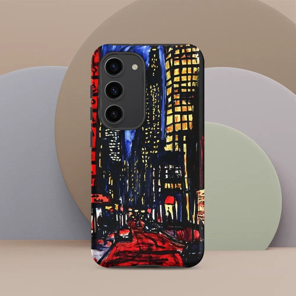 Urban Nightscape: A Journey Through Neon Lights | Phone Case |  S23 | Tough Case | Matte