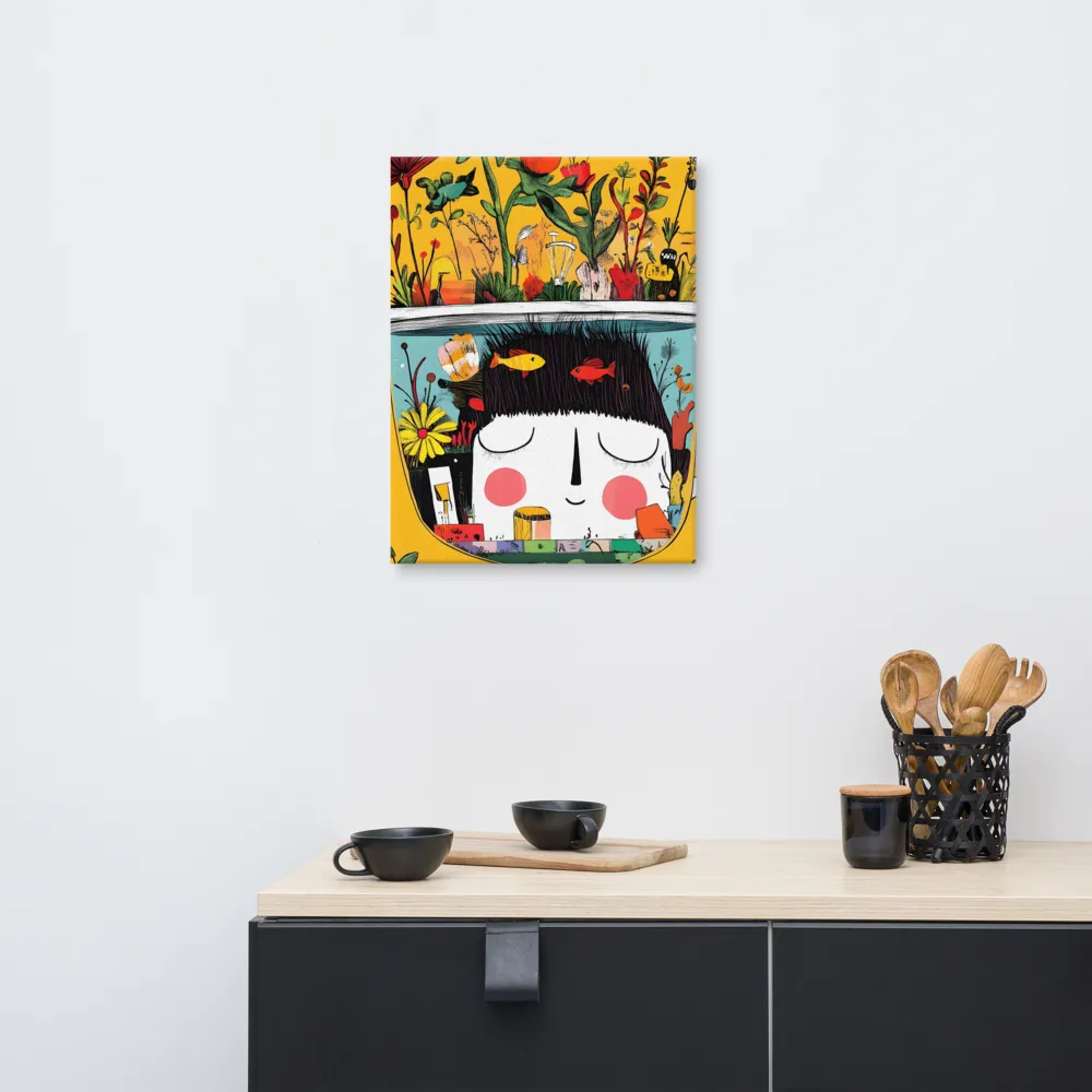 Whimsical Garden Head | Canvas | 18″×24″