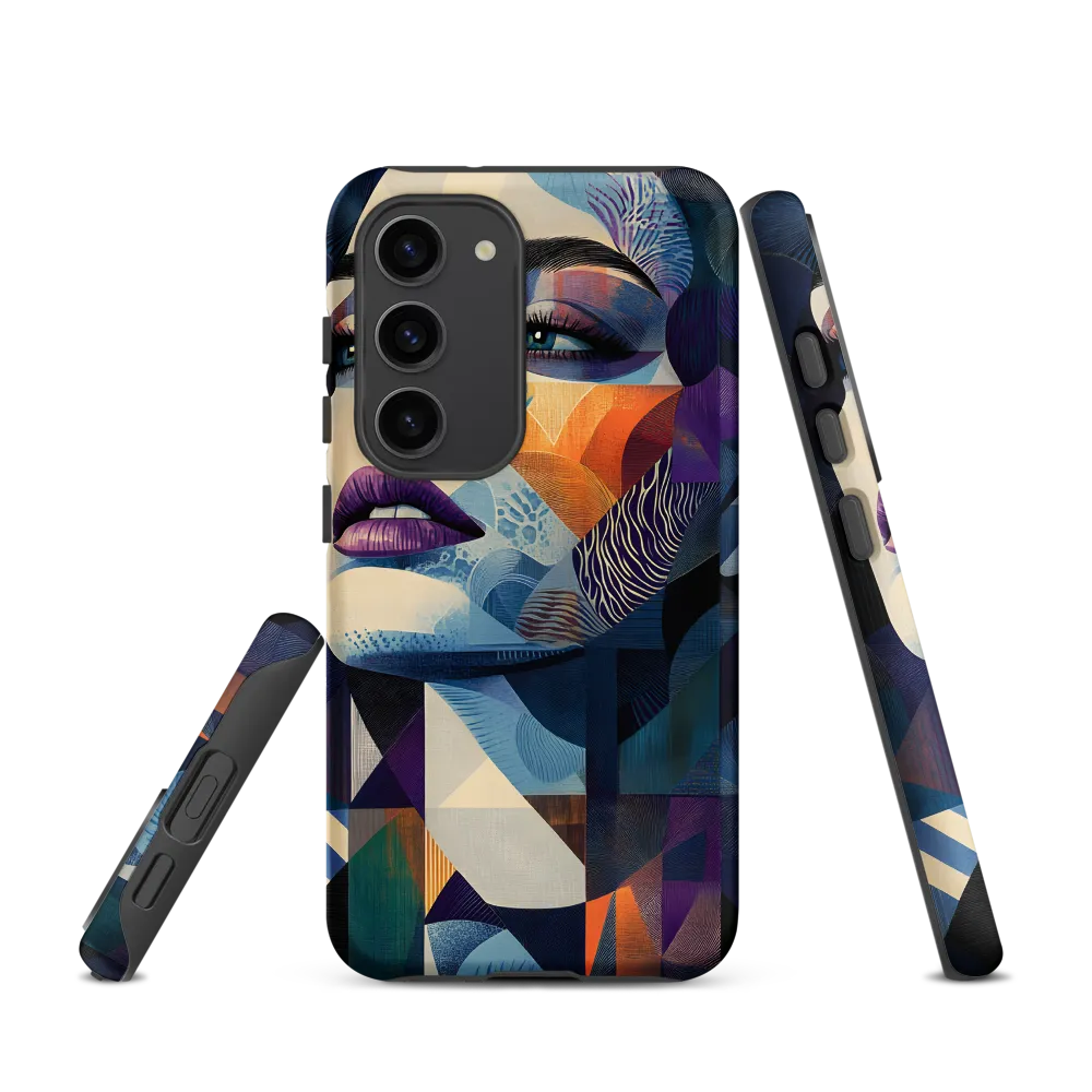 Fragmented Mystery: A Modern Portrait | Phone Case |  S23 | Tough Case | Matte