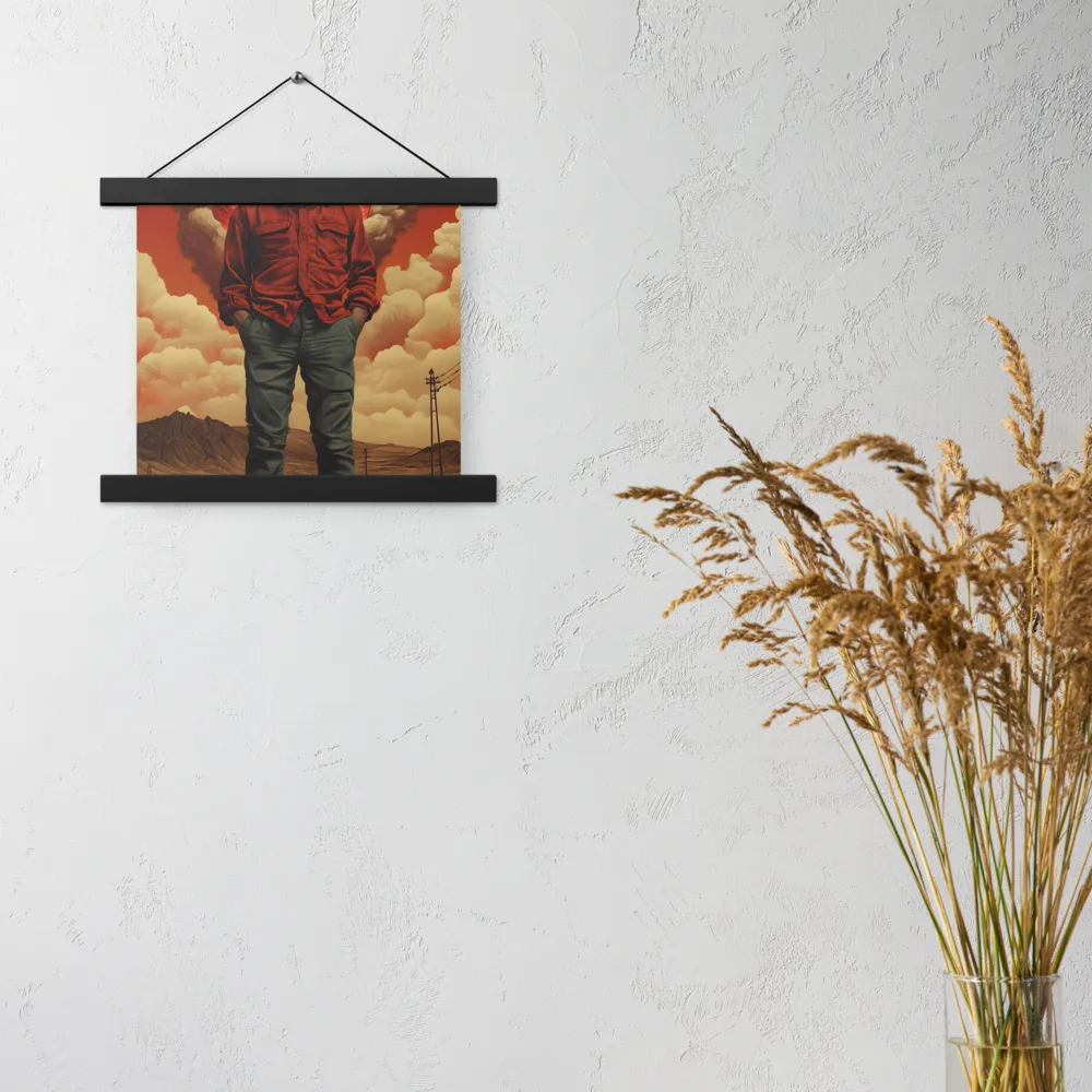 Defiant Spirit in a Surreal Landscape | Poster With Black Wood Hanger | 10″×10″