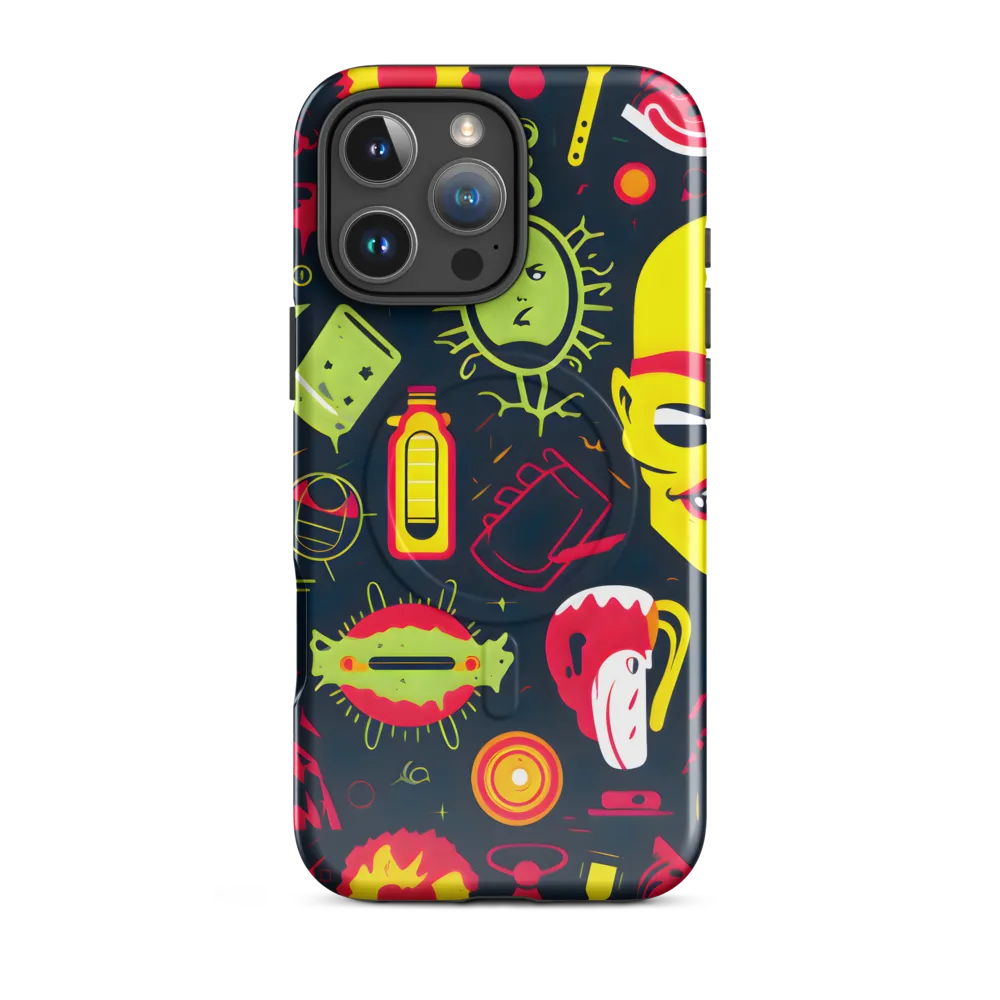 Neon Revelry: A Quirky Exploration of Modern Pop Art | Phone Case |  16 Pro Max | MagSafe® Tough Case | Glossy