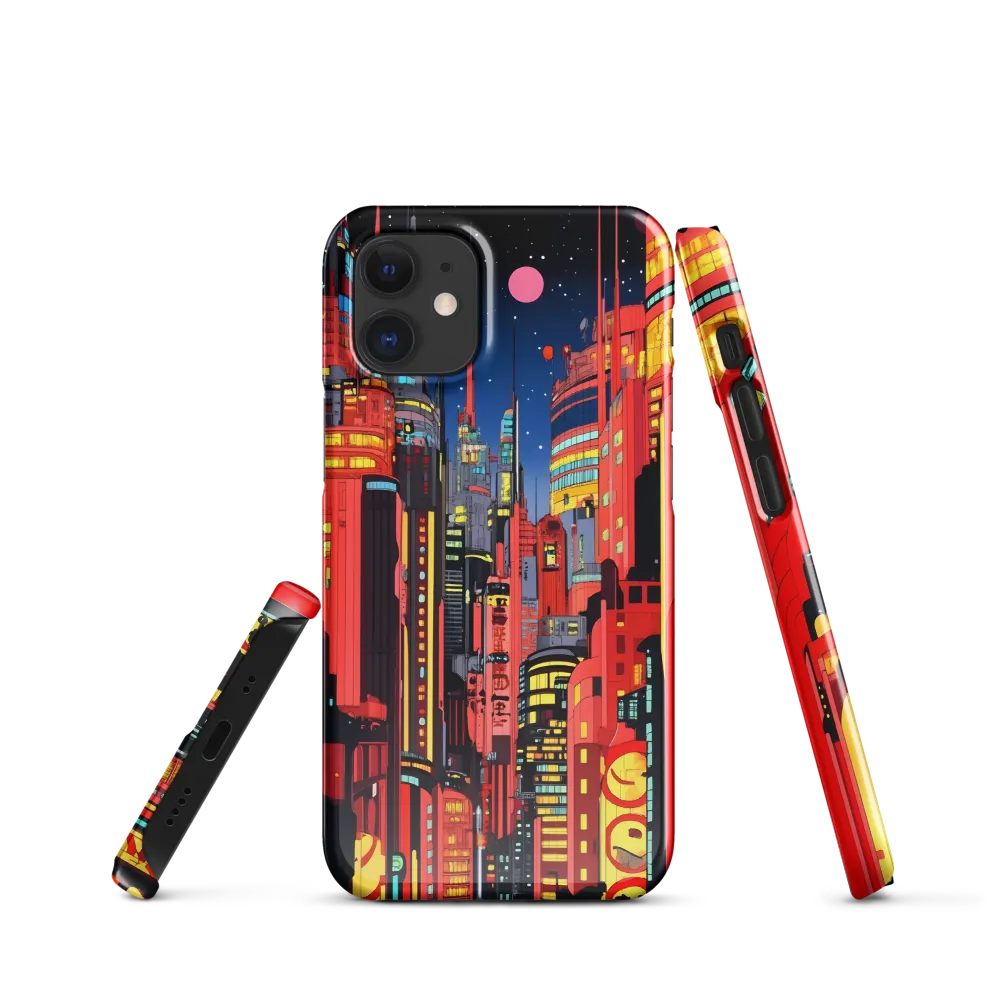 Neon Dreams: A Cyberpunk Cityscape | Phone Case |  12 Mini | Snap Case | Glossy