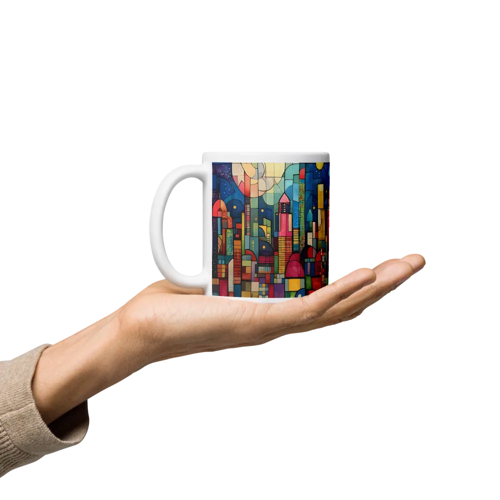 Geometric Harmony: A Vibrant Cityscape | Mugs | Multiple Sizes & Colors