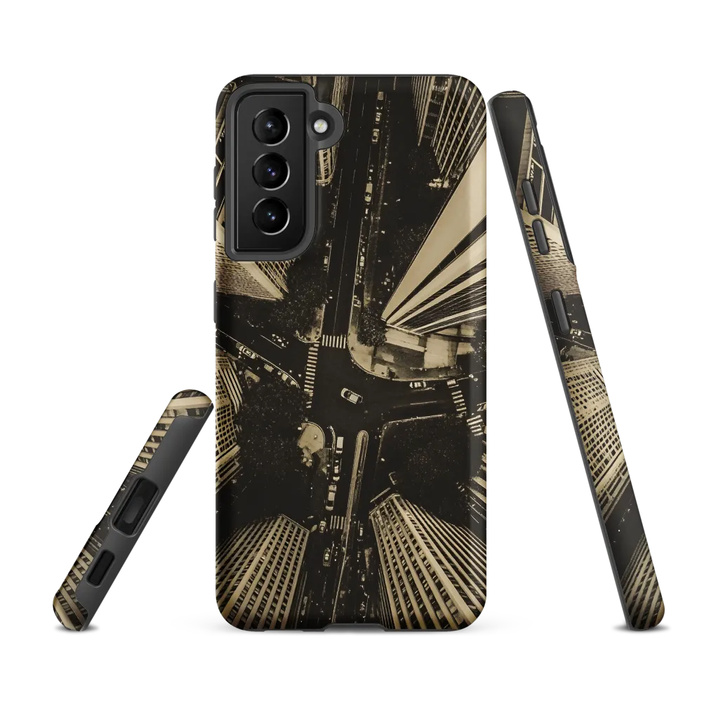 Urban Symphony: Aerial Perspective of City Life | Phone Case |  S21 FE | Tough Case | Matte