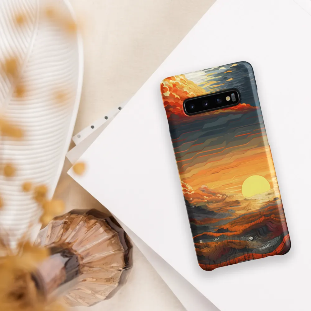 Ethereal Sunset: A Serene Landscape in Flowing Forms