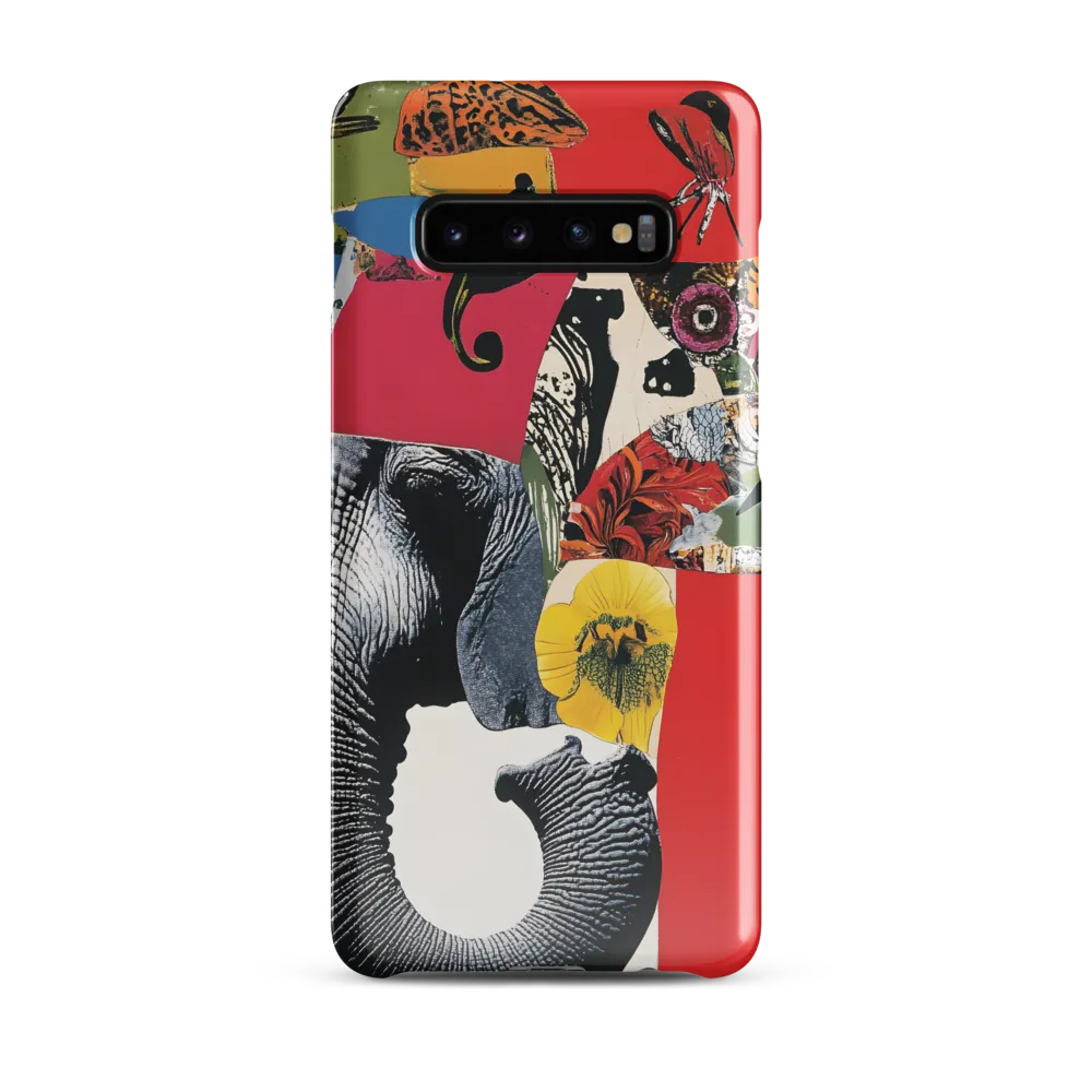 Whimsical Elephant: A Vibrant Collage of Life | Phone Case |  S10 Plus | Snap Case | Glossy