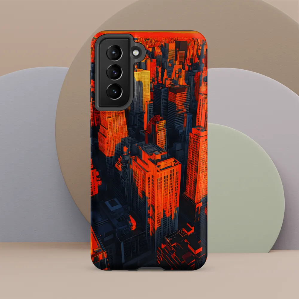 Urban Dawn: A Digital Ode to Skyscrapers | Phone Case |  S21 FE | Tough Case | Matte