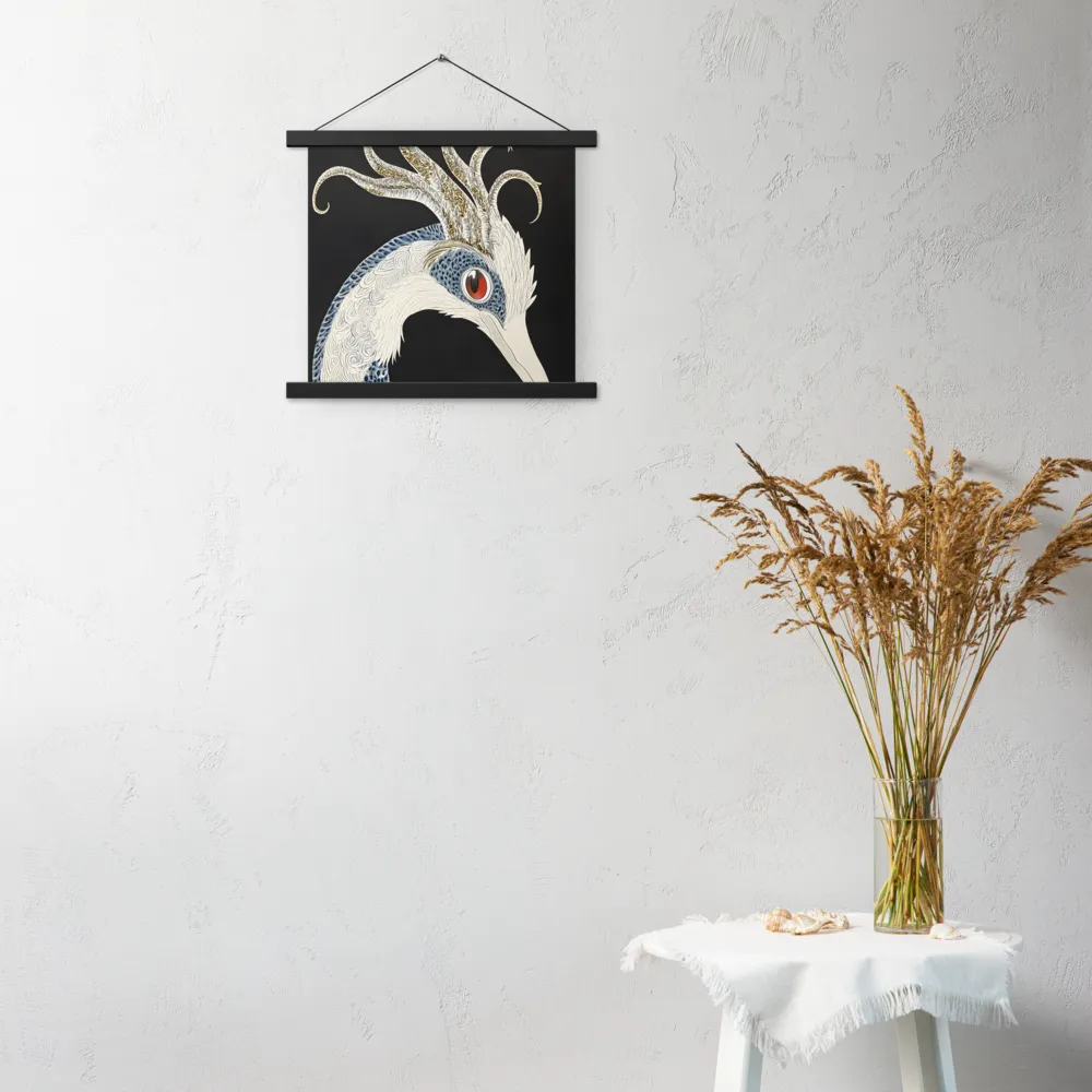 Elegance of the Majestic Peacock | Poster With Black Wood Hanger | 14″×14″