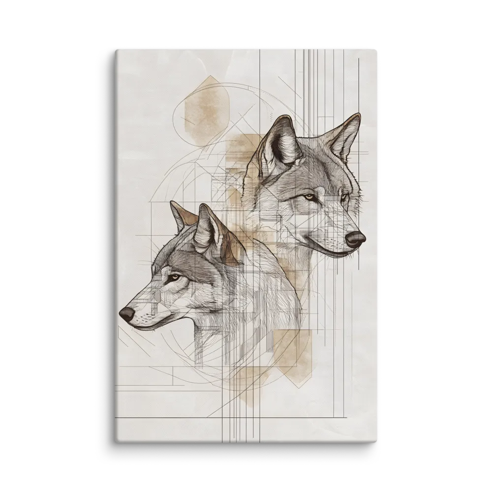 Geometric Harmony: The Essence of Wolves | Art Print