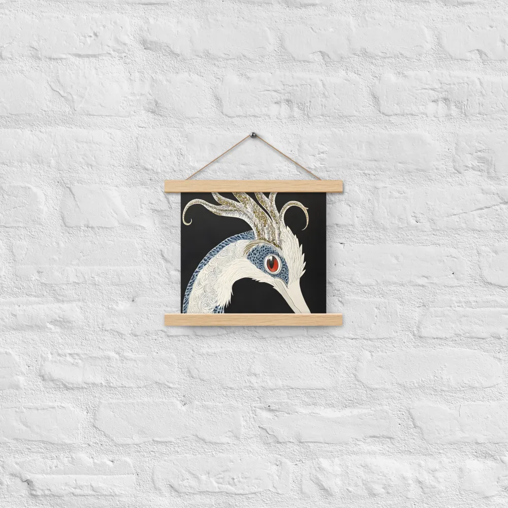 Elegance of the Majestic Peacock | Poster With Oak Wood Hanger | 10″×10″