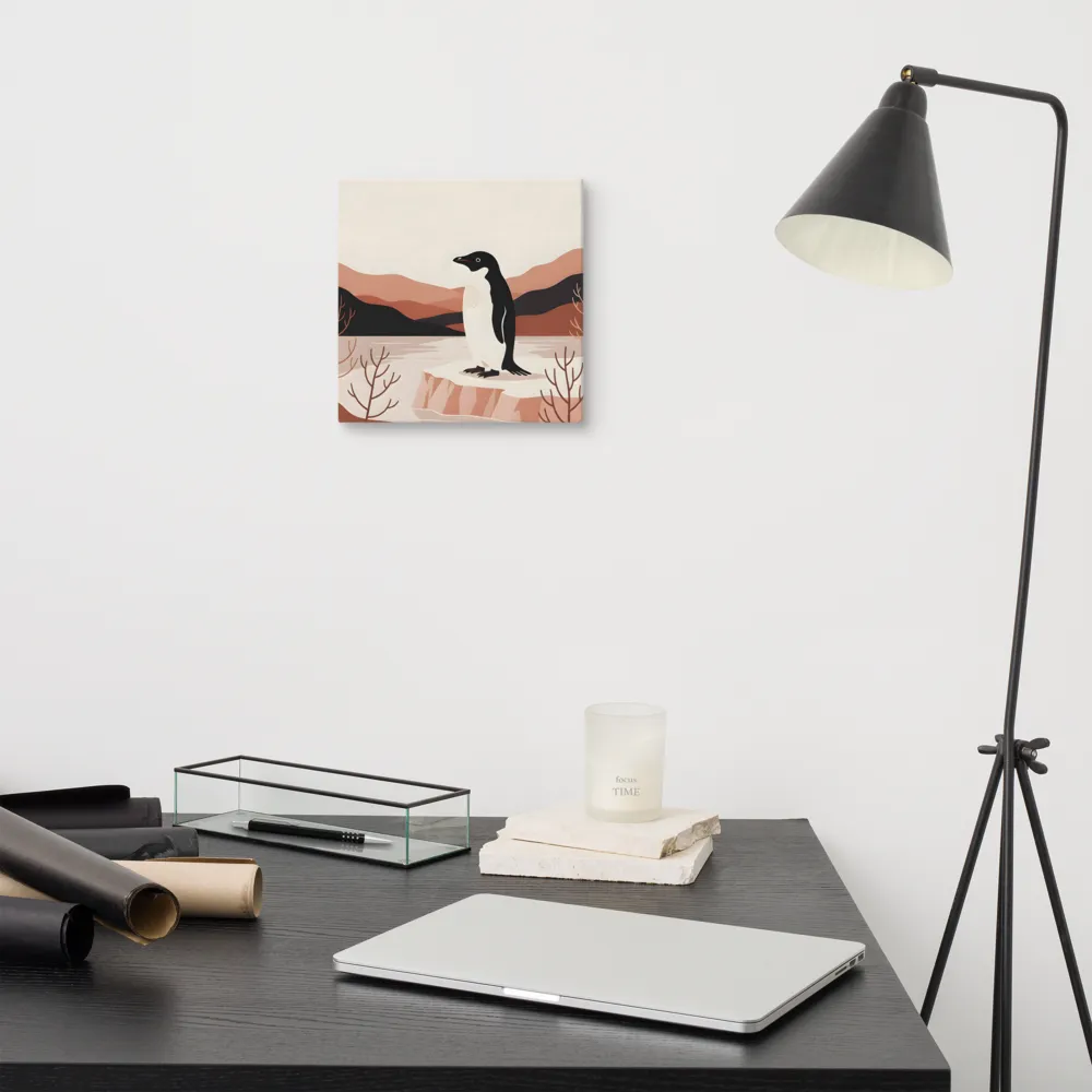 Penguin on Ice Floe 
 Canvas | 10″x 10″