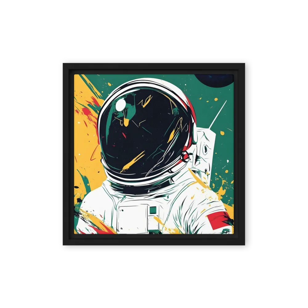 Galactic Explorer: A Modern Odyssey | Canvas with Black Frame | 12″×12″