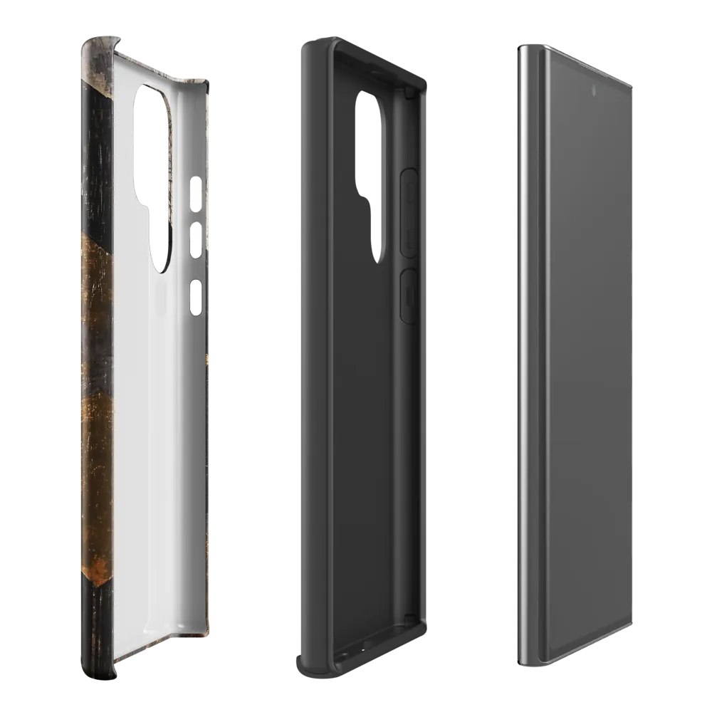 Geometric Harmony in Gold and Black | Phone Case |  S22 Ultra | Tough Case | Glossy