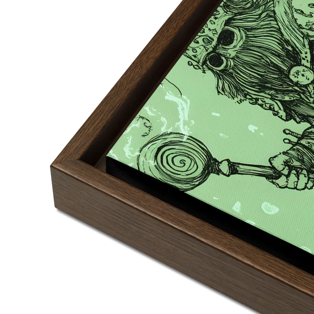 The Enigmatic Wizard | Canvas with Brown Frame | 12″×16″