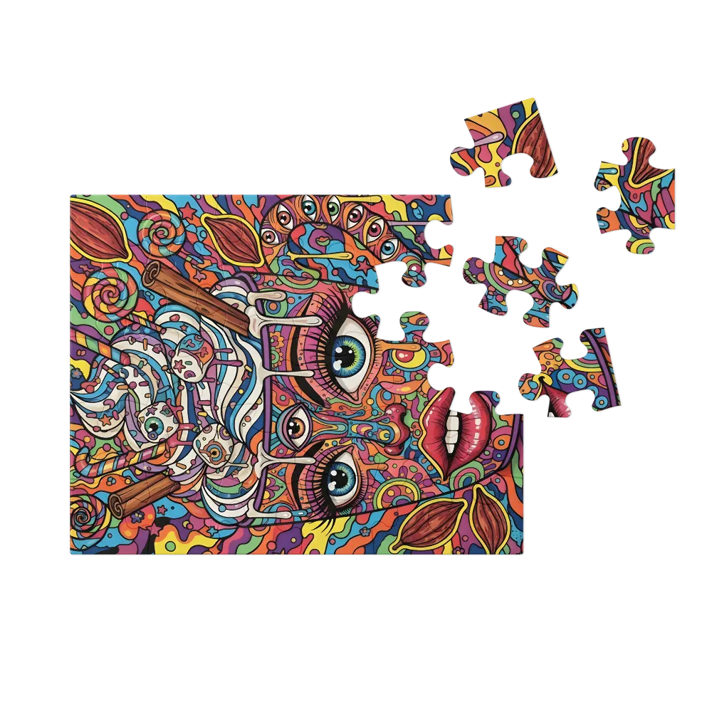 Psychedelic Mug Portrait 
 Jigsaw Puzzle in Tin Box