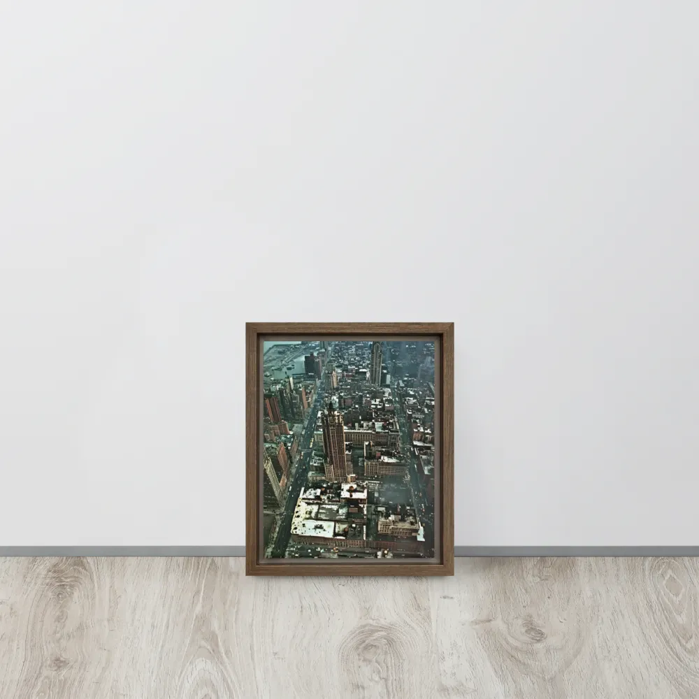 Aerial Symphony of Urban Life | Canvas with Brown Frame | 8″×10″