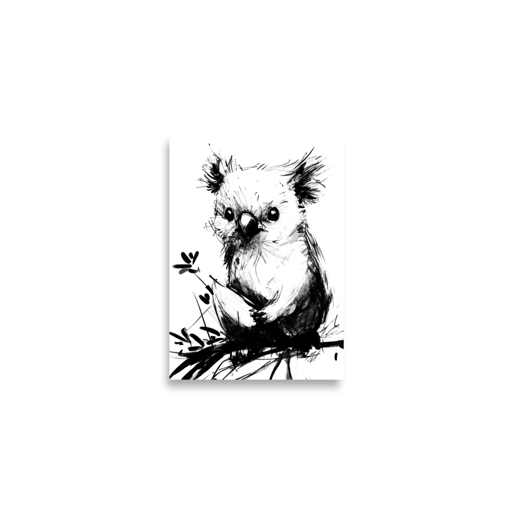 Whimsical Koala in Ink | Poster | A2 (16.5″×23.3″)
