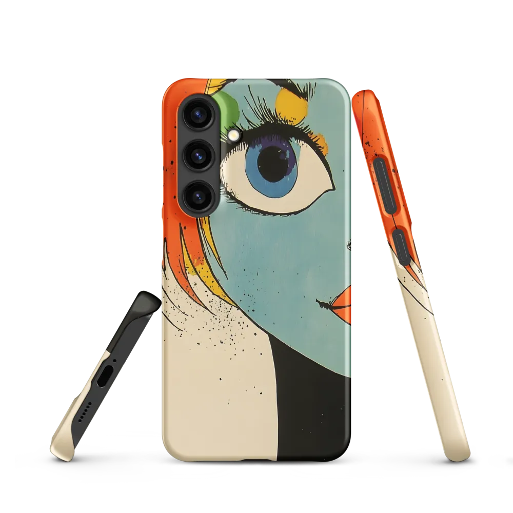 Vivid Expressions: A Portrait in Blue | Phone Case |  S24 | Snap Case | Matte