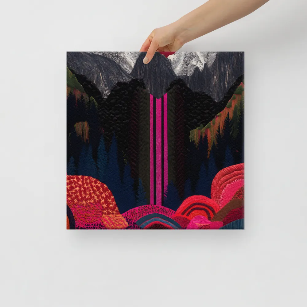 Ethereal Cascade: A Surreal Landscape | Canvas | 16″×16″