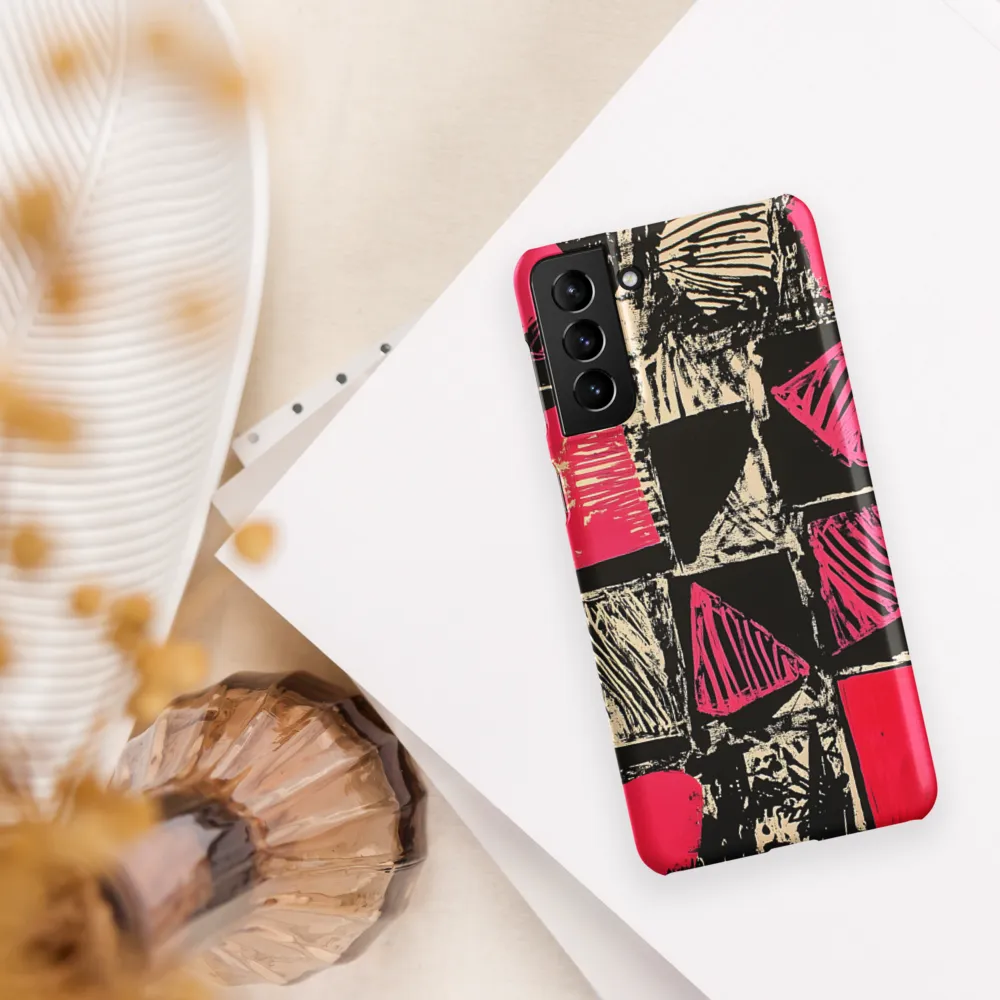 Geometric Symphony in Pink and Black