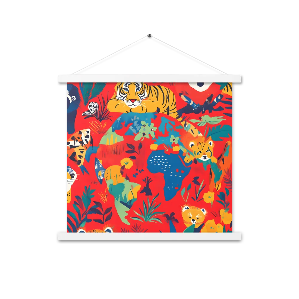 Wild Wonders of the Globe | Poster With White Wood Hanger | 18″×18″
