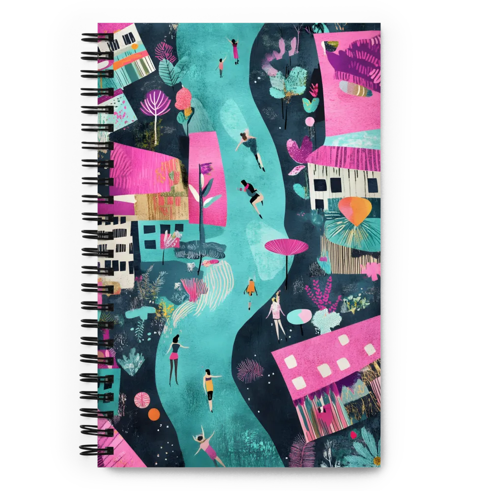 Whimsical Journey Through a Vibrant Landscape | Spiral Notebook