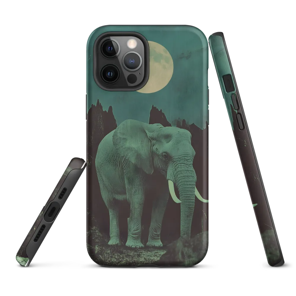 Ethereal Presence: Elephant Under a Full Moon