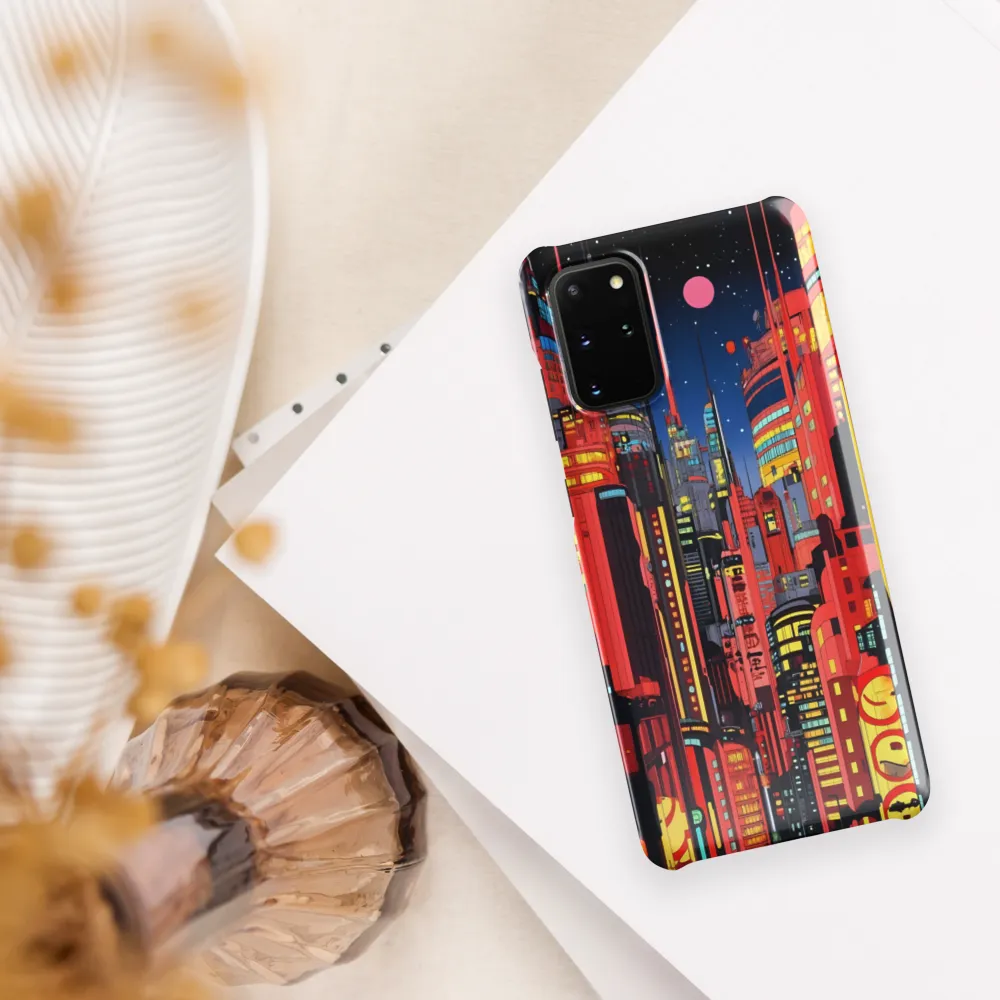 Neon Dreams: A Cyberpunk Cityscape | Phone Case |  S20 Plus | Snap Case | Glossy
