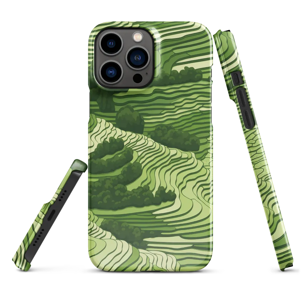 Waves of Green: An Abstract Landscape | Phone Case |  13 Pro Max | Snap Case | Glossy