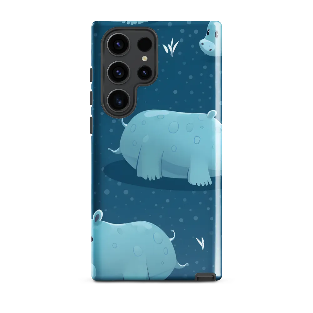 Whimsical Hippo Play | Phone Case |  S23 Ultra | Tough Case | Glossy